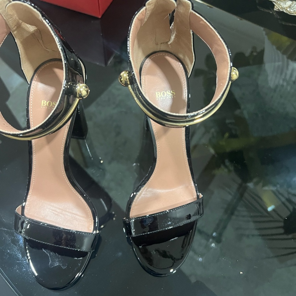 Hugo Boss Black Heels with Gold Details